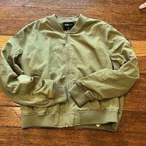 Women's FB Sister Green Bomber stylish trendy Jacket Size XL Great Condition